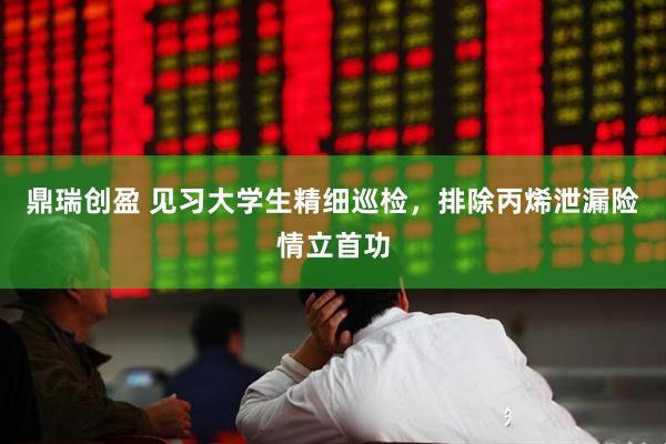 鼎瑞創(chuàng)盈 見習大學生精細巡檢，排除丙烯泄漏險情立首功
