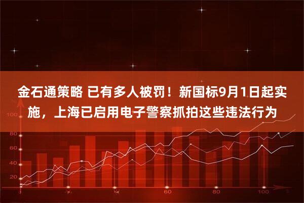 金石通策略 已有多人被罰！新國(guó)標(biāo)9月1日起實(shí)施，上海已啟用電子警察抓拍這些違法行為